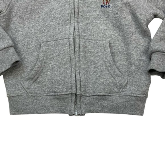 Ralph Lauren Infant's Polo Bear Hoodie Sweatshirt 18M Gray Zip Front Preppy - Picture 9 of 12